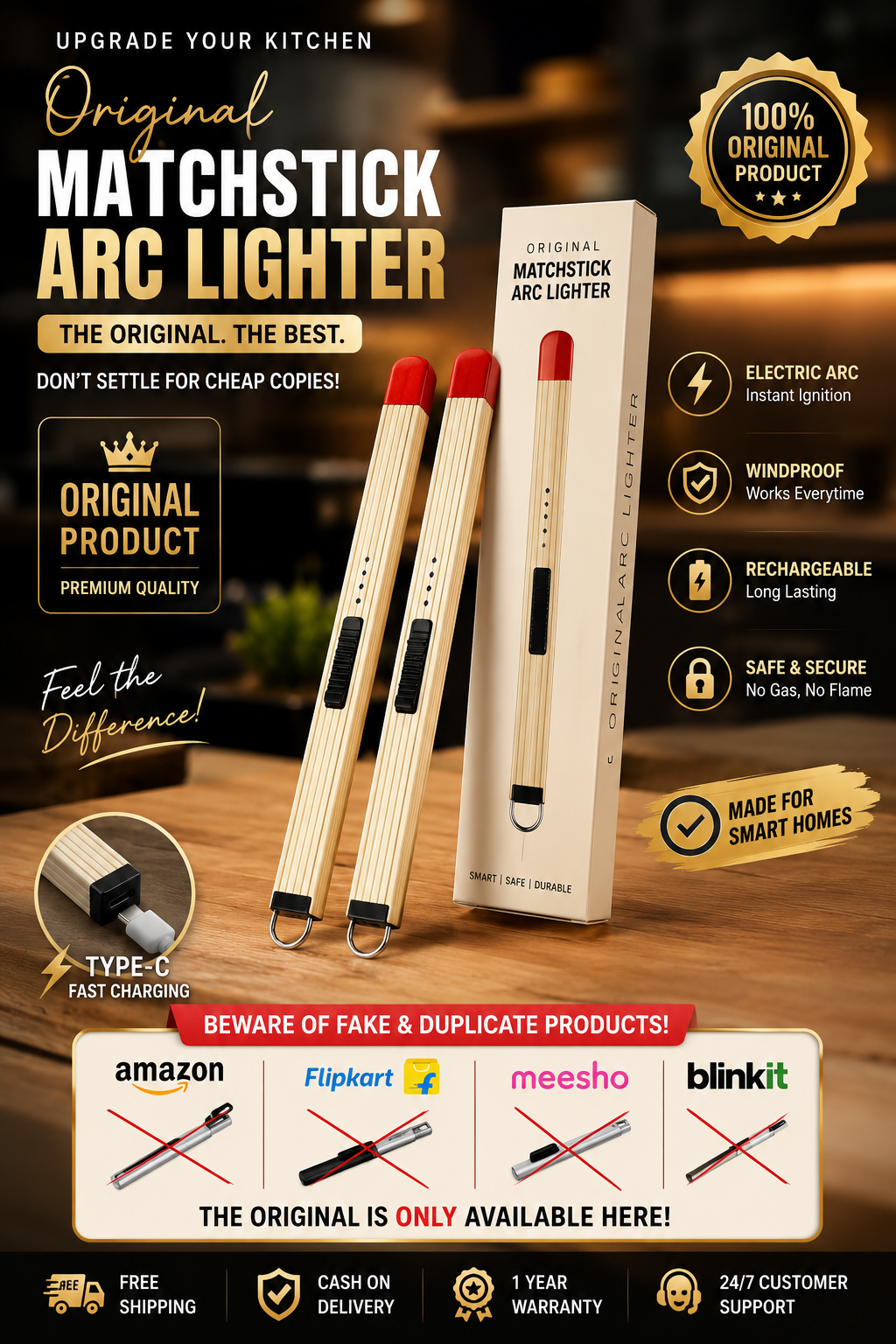 Gas Electric Lighter with charging