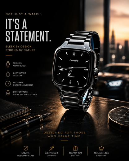 Stylish Black Analog Watch