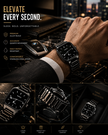 Stylish Black Analog Watch