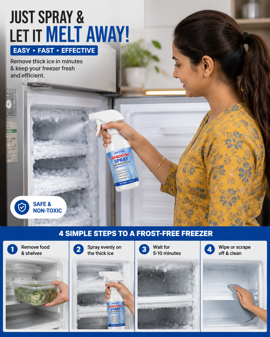 Instant Freezer Ice Remover Spray