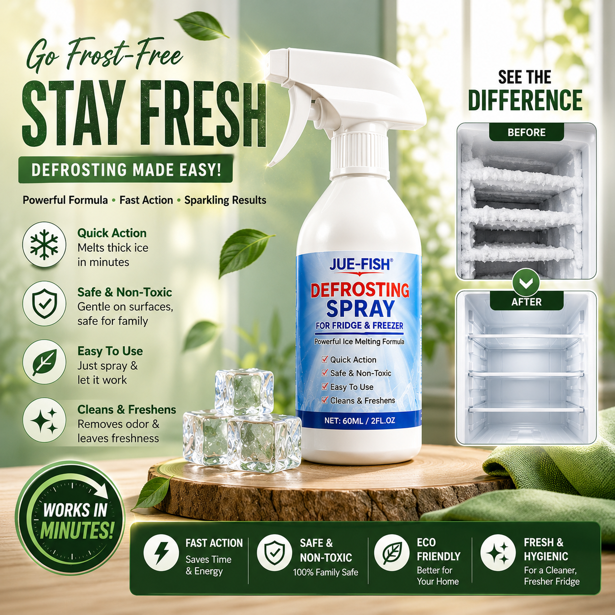 Instant Freezer Ice Remover Spray