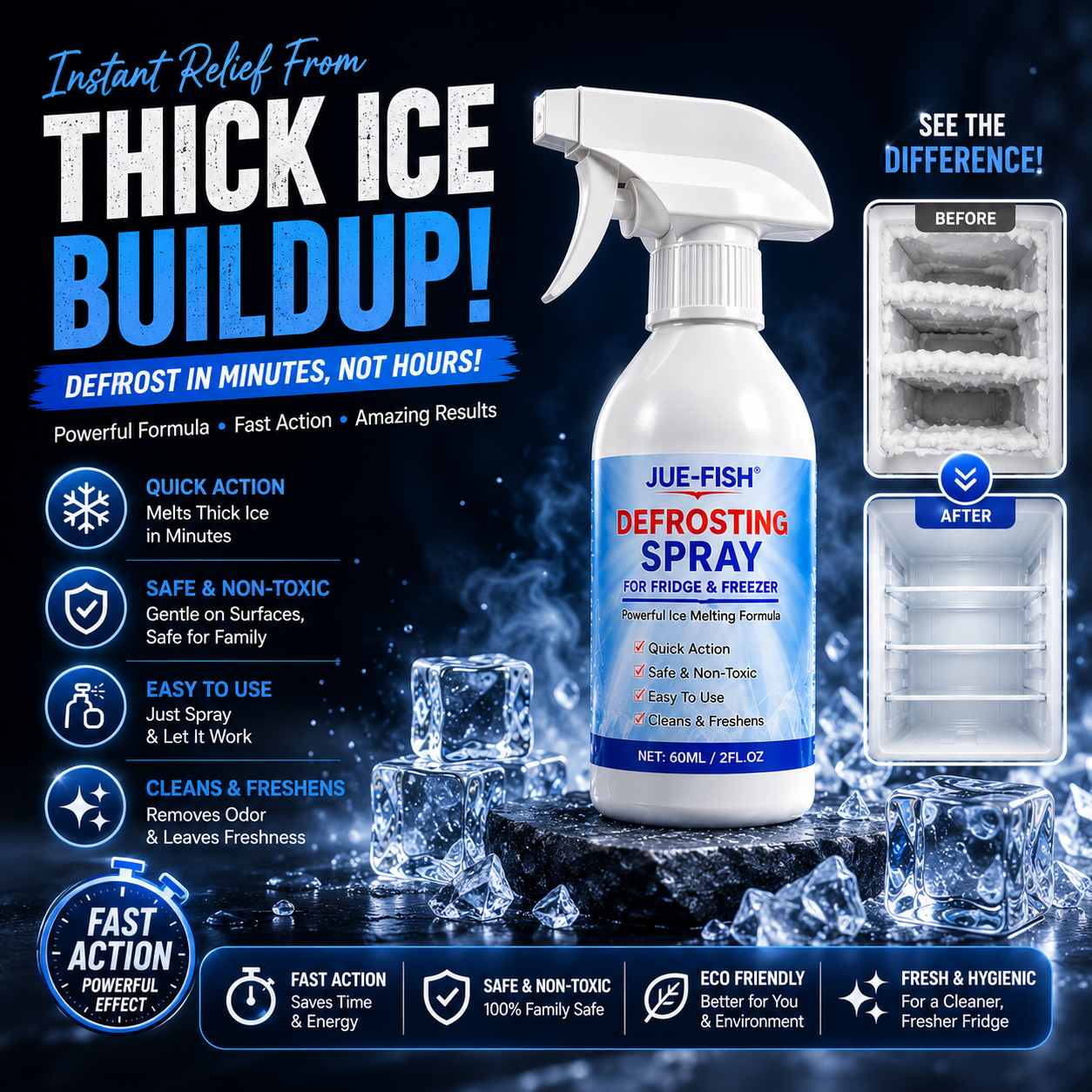 Instant Freezer Ice Remover Spray