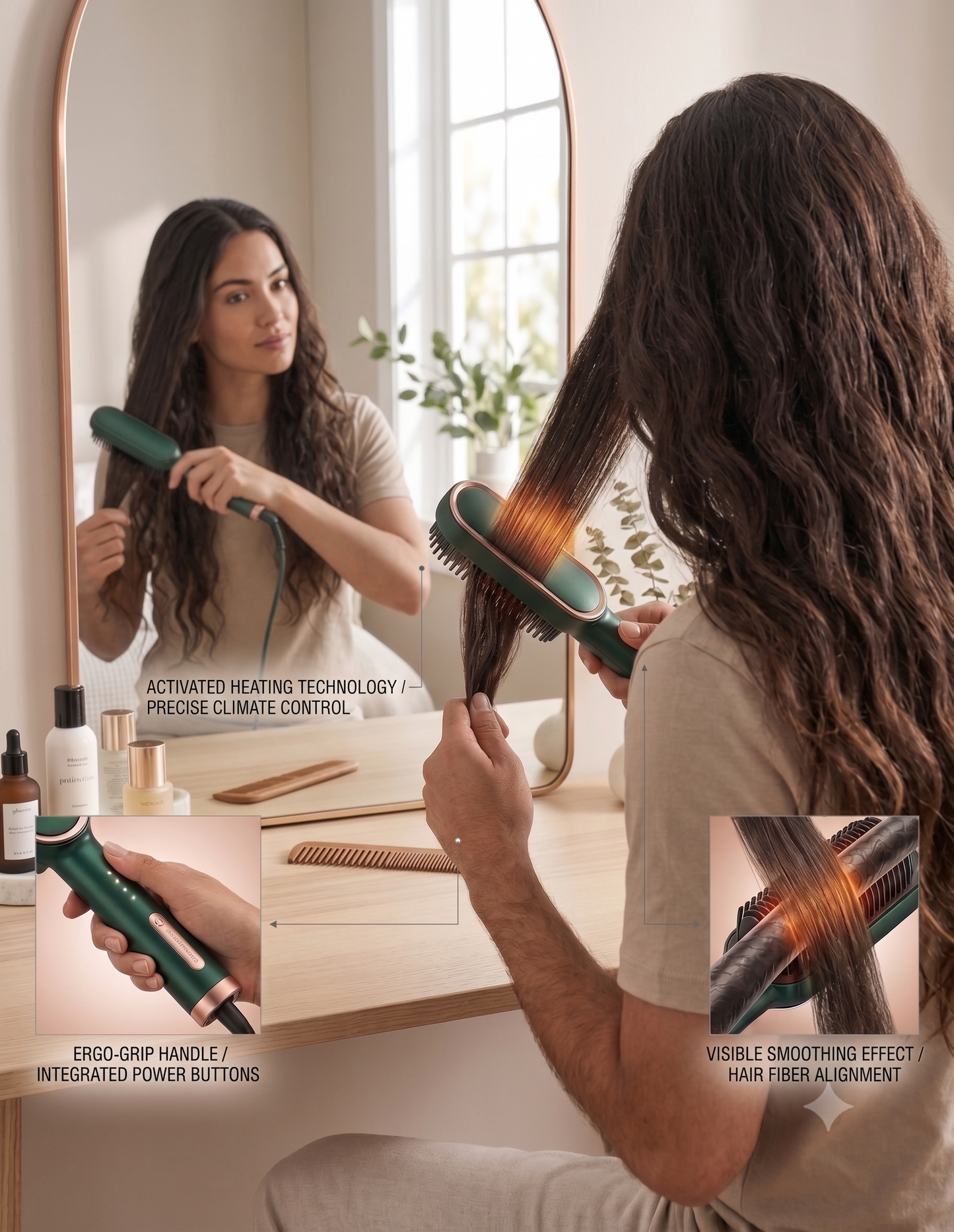 Tourmaline Ceramic Hair Curler Brush