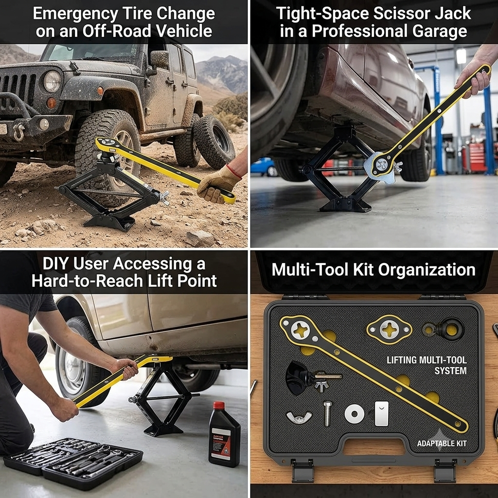 Universal car jack wrench