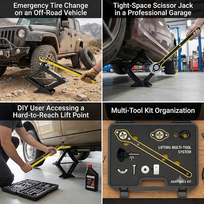 Universal car jack wrench