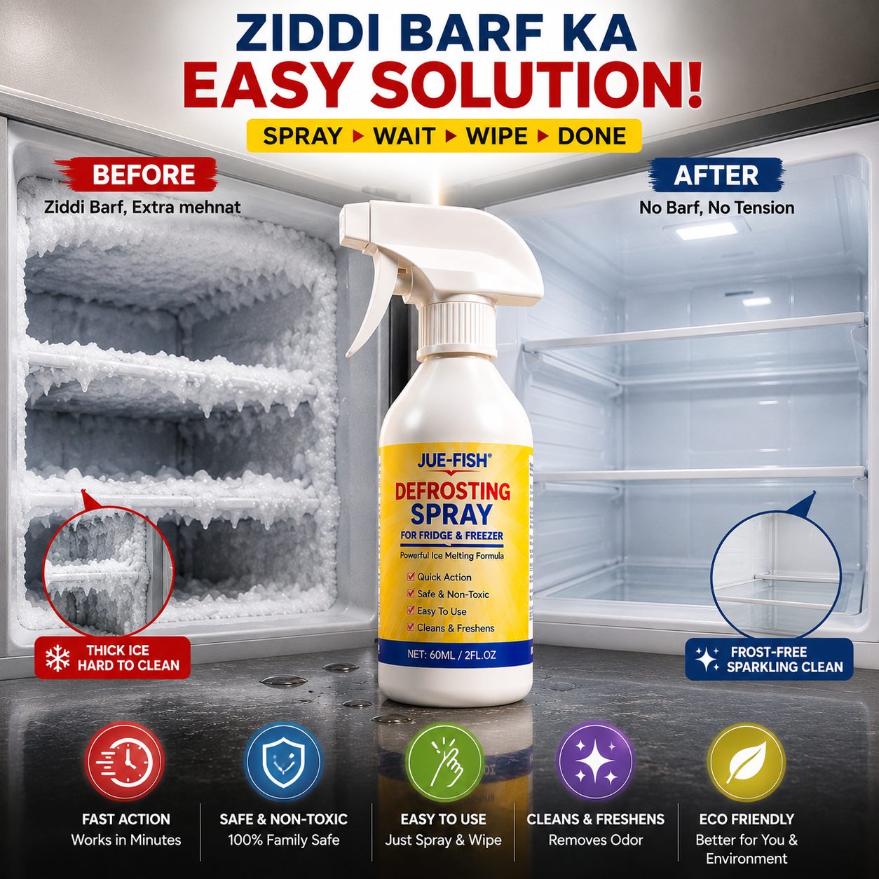 Instant Freezer Ice Remover Spray